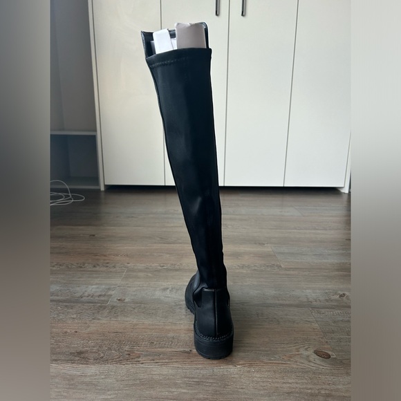 Black Over The Knee Fall Boots - Picture 2 of 3